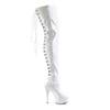 Pleaser - DELIGHT3063 Bottes cuissardes à plateforme - Blanc Product image
